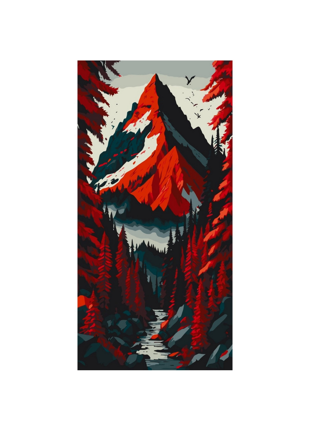 Картина за номерами "Червоний ліс" 40х80 см Art Craft (267658667)