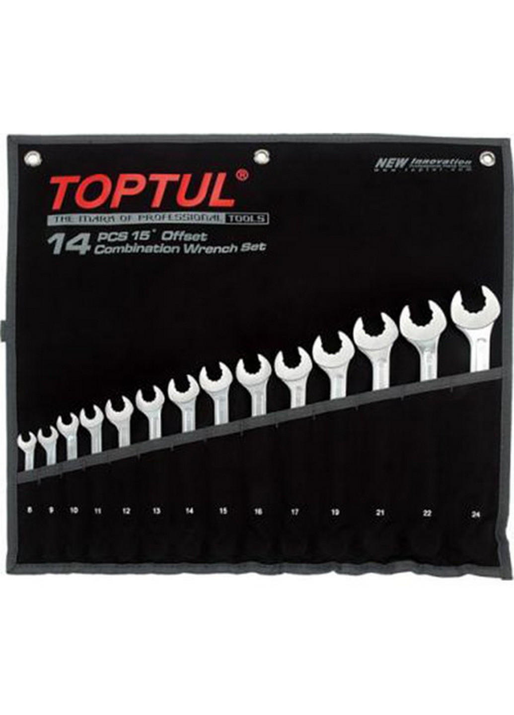 Комплект комбинированных ключей 8-24 мм 14 шт. Dynamic TOPTUL (267655202)