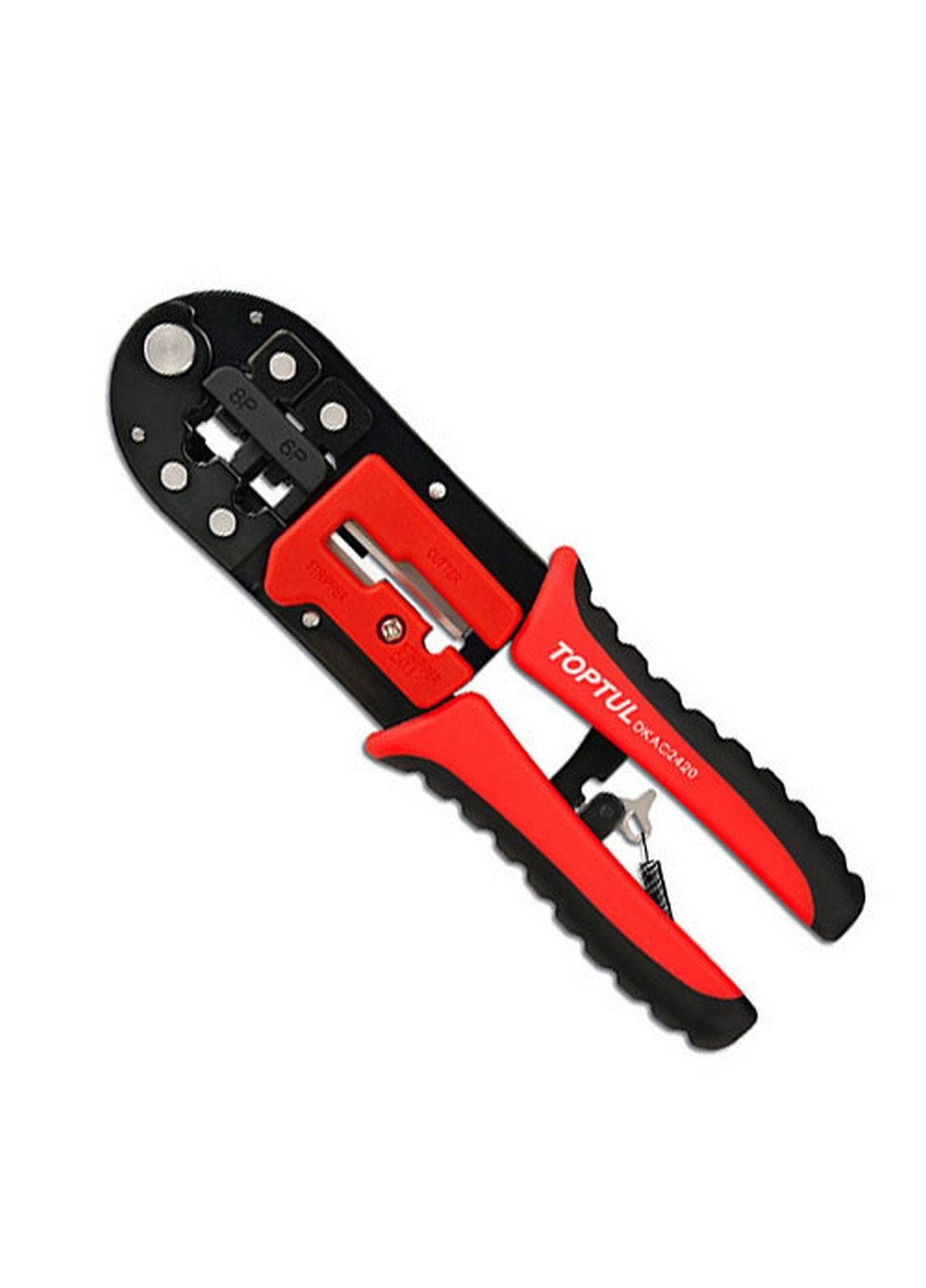 Клещи для обжима и зачистки проводов (RJ11/RJ12/RJ45) трещоточные TOPTUL (267659153)