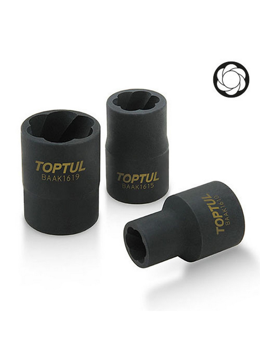 Головка-экстрактор для поврежденных болтов 1/2" 24мм TOPTUL (267658135)