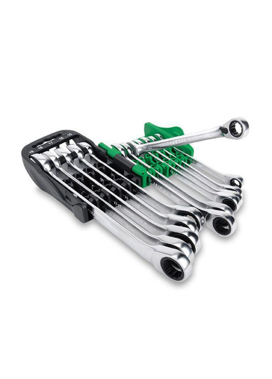 Комплект ключів тріскачкових реверсивних 8-19мм 10од. на холдері TOPTUL (267656243)