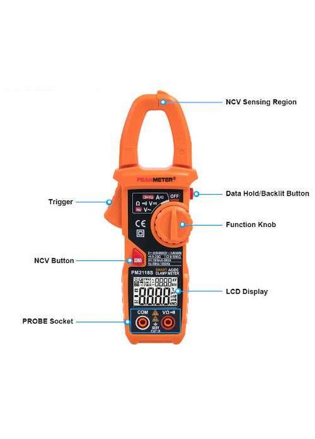 Клещи токовые с мультиметром и термопарой No Brand (267656861)