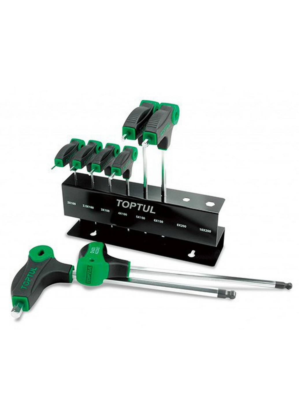 Ключи шестигранные L-образные с ручкой 2-10мм 8ед. TOPTUL (267659185)