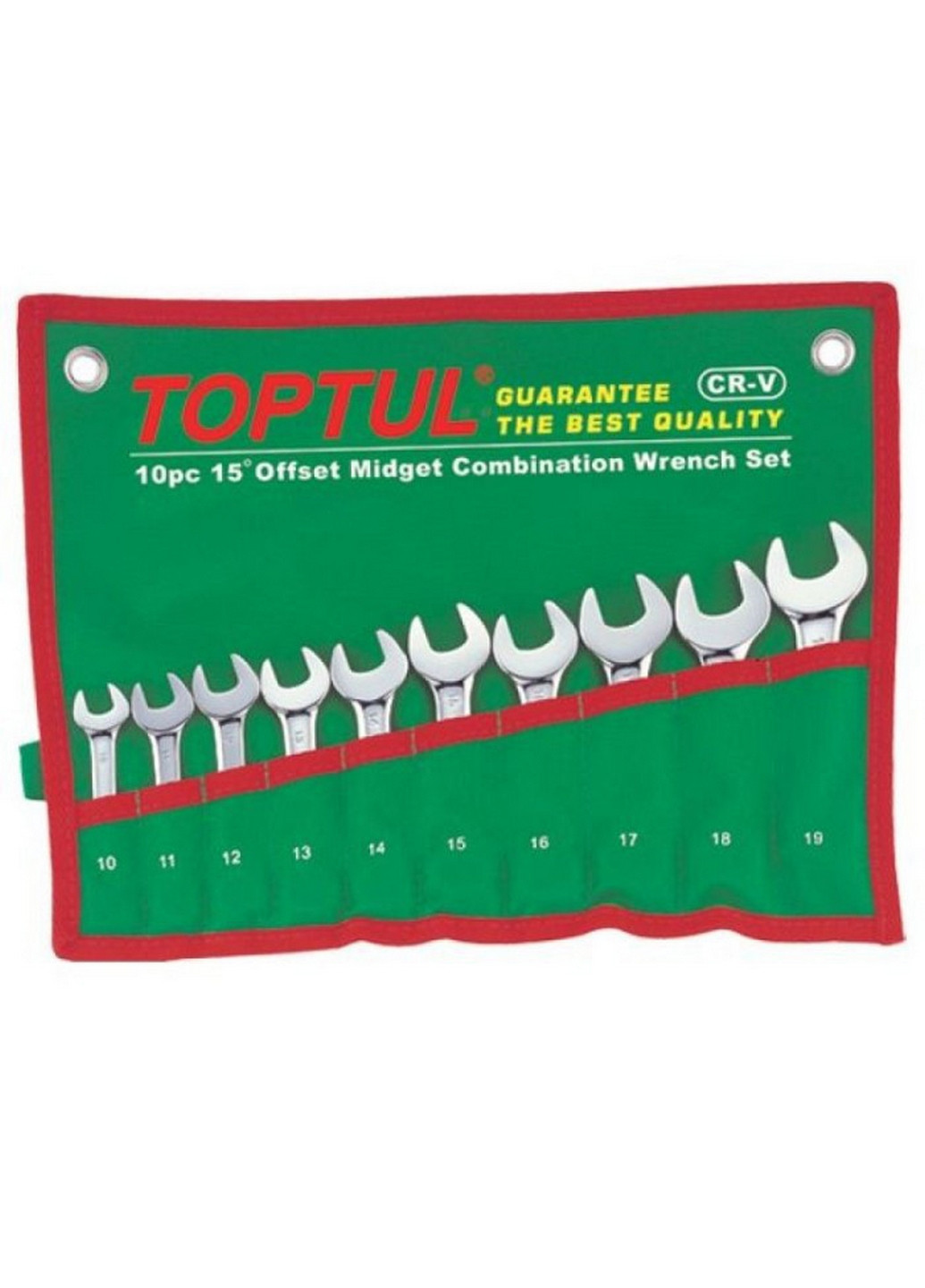 Комплект ключів комбінованих укорочених 10 шт. 10-19 мм TOPTUL (267656204)