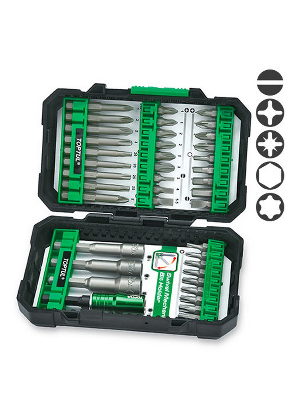 Комплект бит и головок для шуруповерта 1/4" 40ед. TOPTUL (267656191)