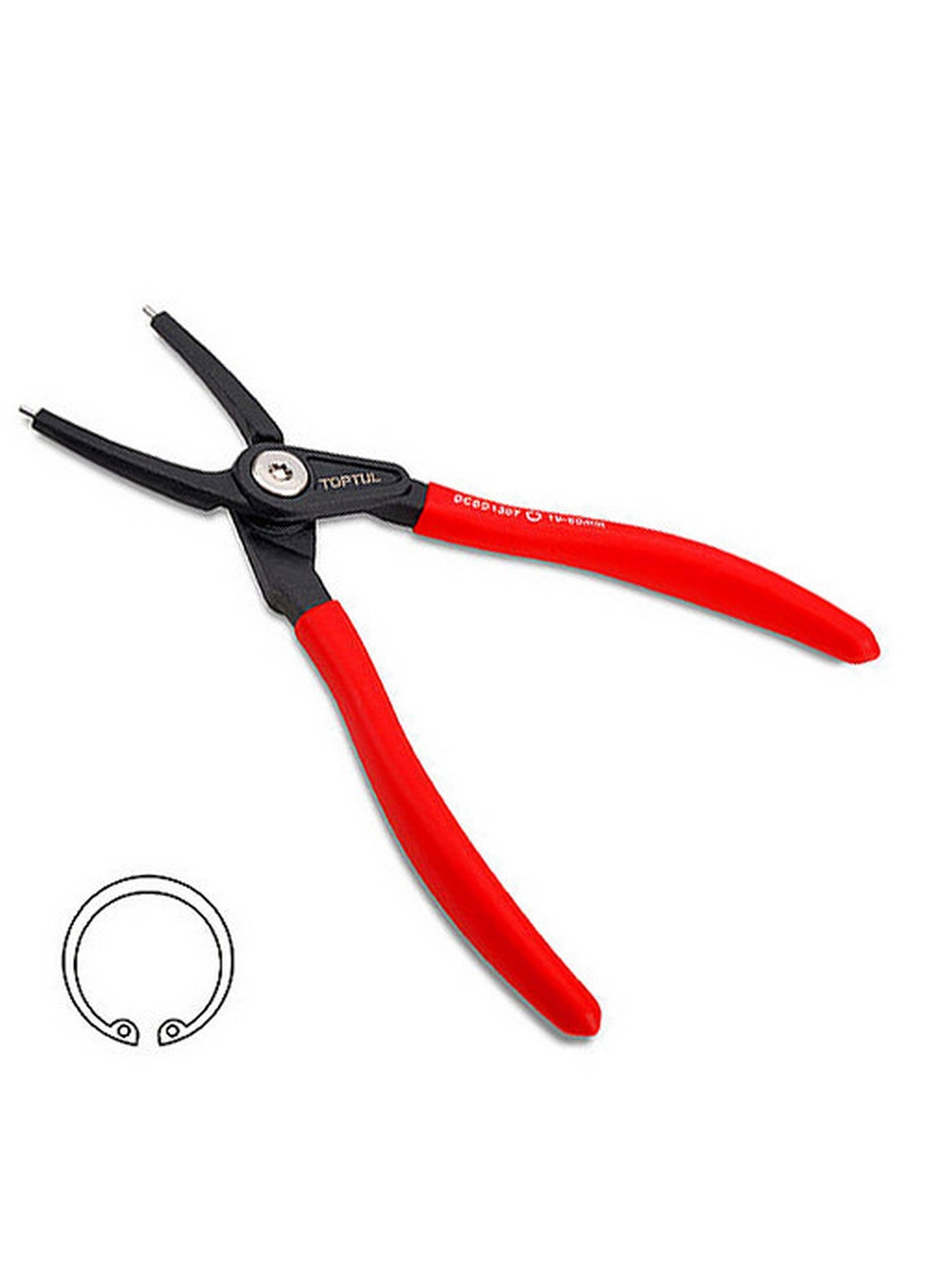 Круглогубці знімач для стопорних кілець 9" (стиск прямі) посилені TOPTUL (267655240)