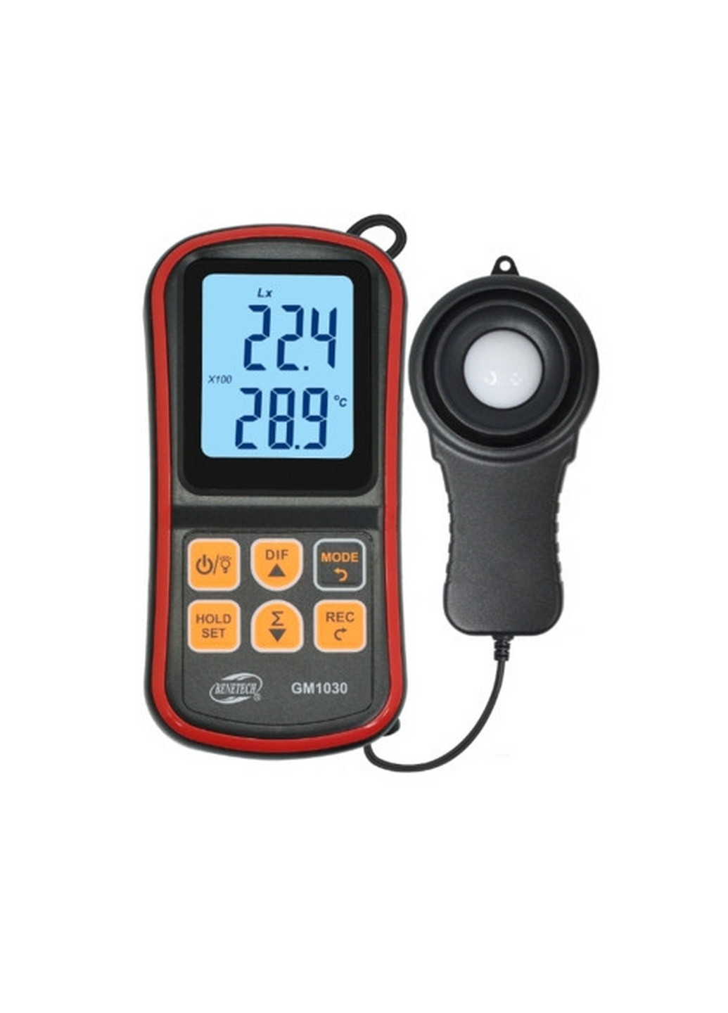 Люксметр + термометр, Bluetooth 200000 Lux BENETECH (267659580)