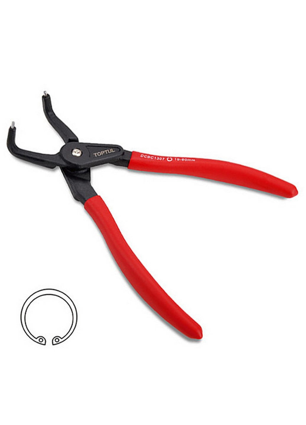 Круглогубцы для снятия стопорных колец 9" (сжим загнутые) усиленные TOPTUL (267657204)