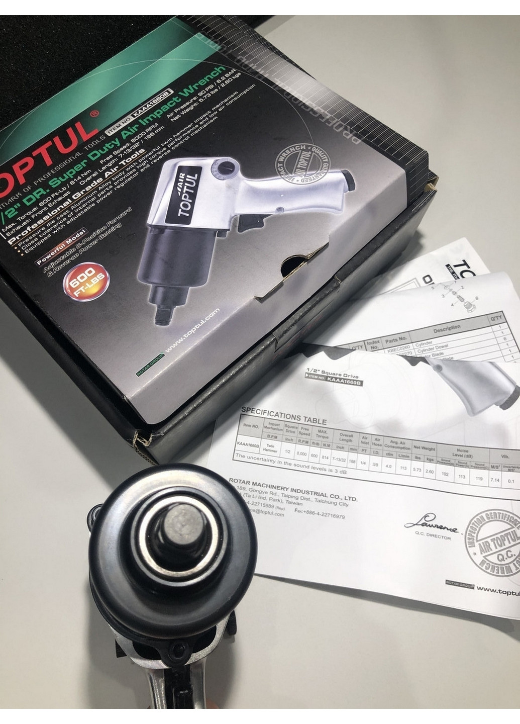 Гайковерт для автосервісу пневматичний 1/2" 814N/m 8000об/хв TOPTUL (267654272)