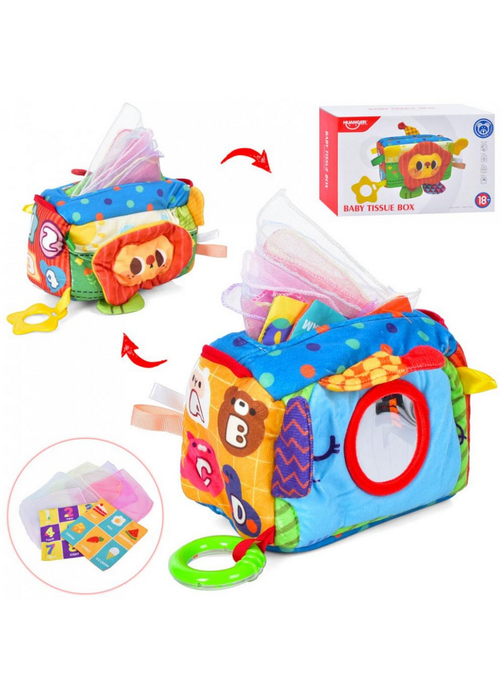 Ігра, що розвиває "Baby tissue box" з прорізувачем 13х20х6 см Bambi (267657702)
