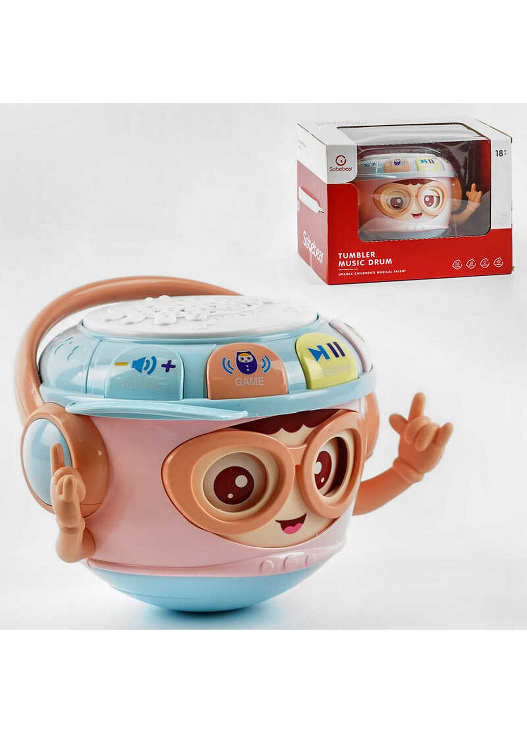 Музыкальная игрушка неваляшка для детей с проектором 25х18х18 см No Brand (267655784)