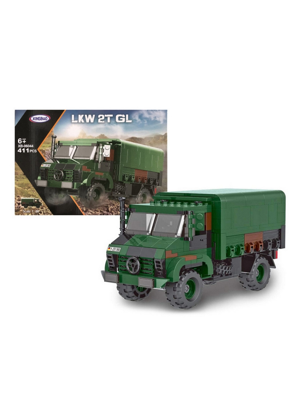 Конструктор "Военный грузовик" 411 деталей 7х45х33 см XingBao (267654382)