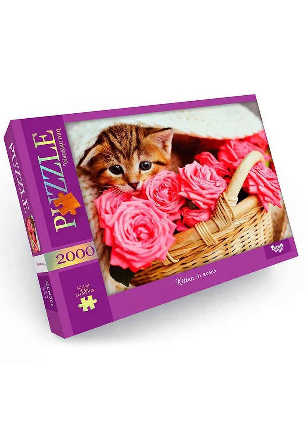 Пазл "Котик в розах", 2000 эл. 5х35х29 см Danko Toys (267659887)