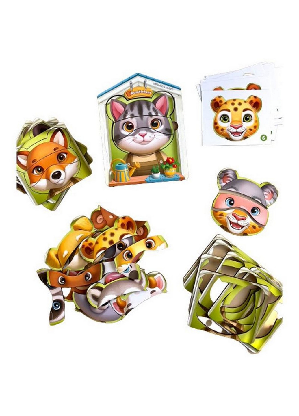 Дерев'яний пазл-вкладиш "Збери тварин", 39 деталей 11х6х15 см Ubumblebees (267655663)