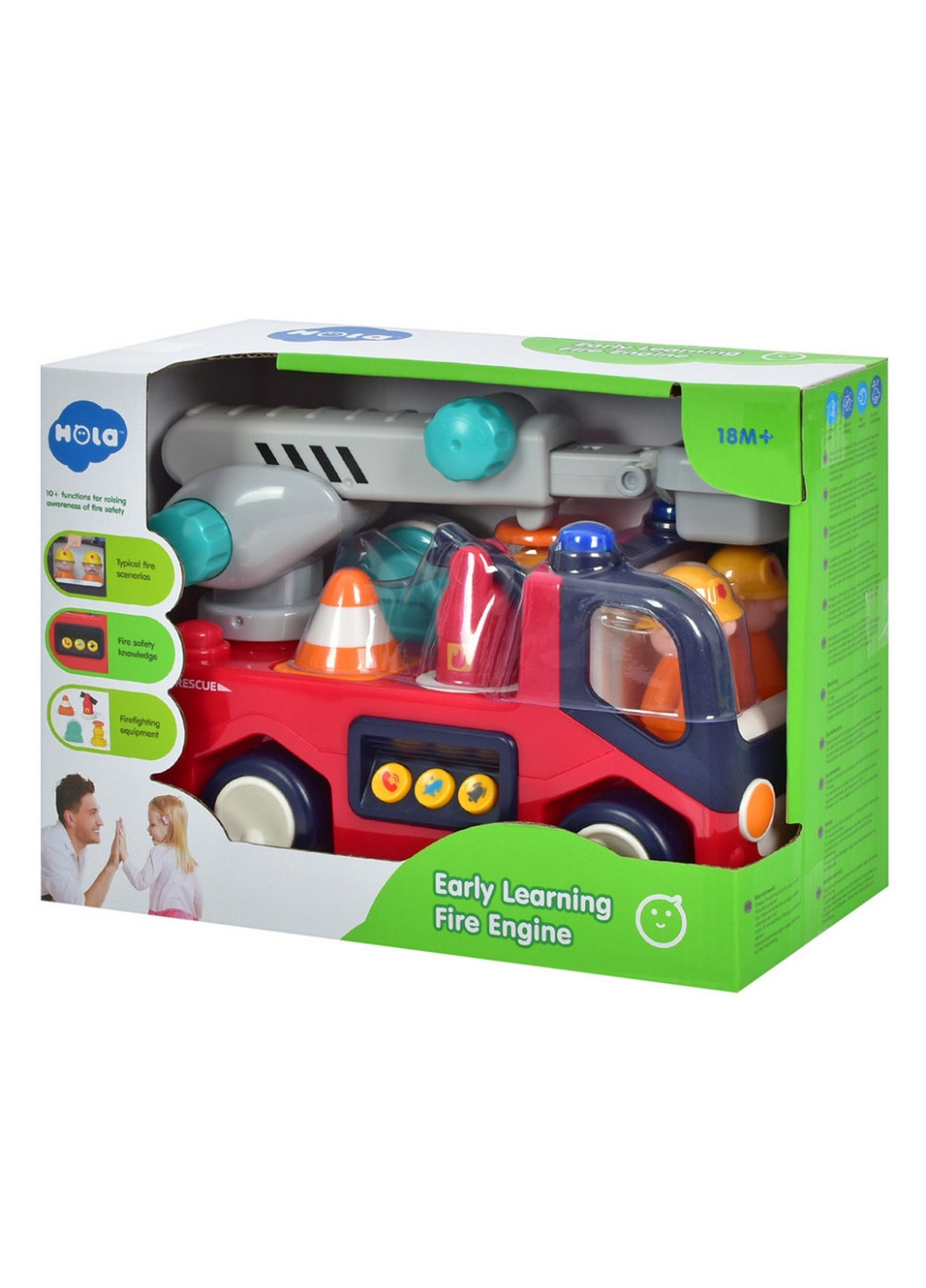 Детская Пожарная машинка со светом и звуком 18,5х25х12 см Hola Toys (267658523)
