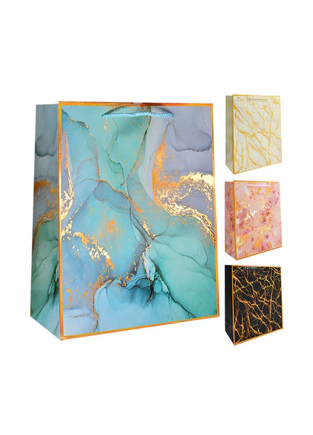 Пакет подарунковий паперовий XXL "Golden marble" 5 Home (267573396)