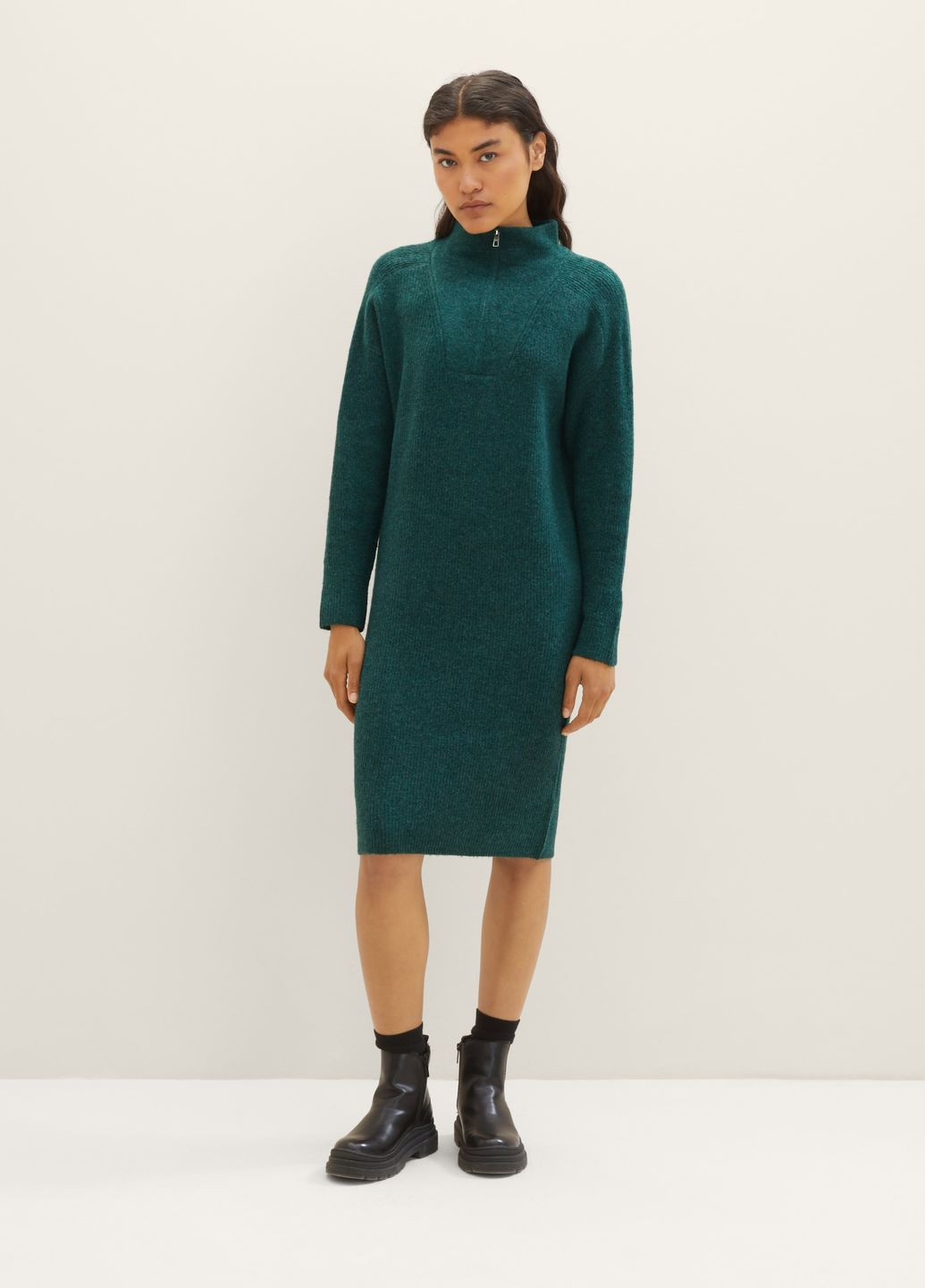 Зеленое кэжуал платье Tom Tailor однотонное