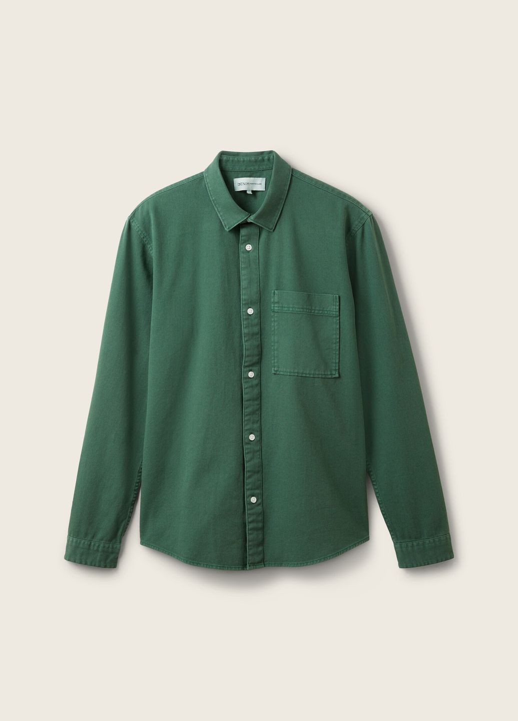 Зеленая кэжуал рубашка Tom Tailor