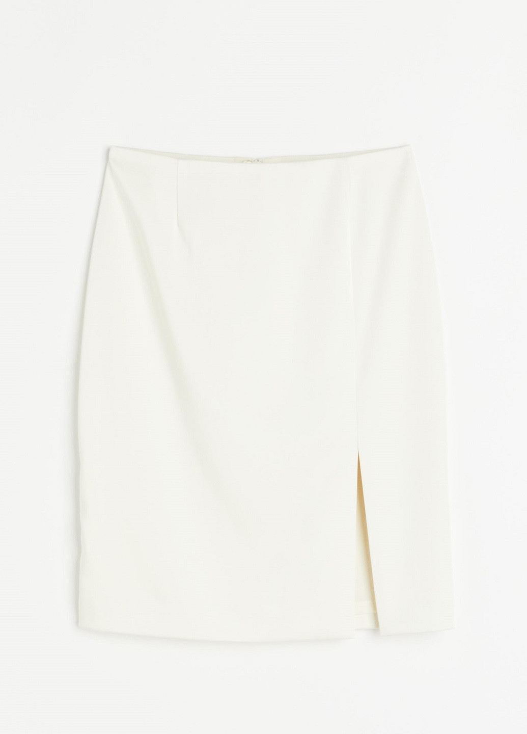 Белая офисная однотонная юбка H&M