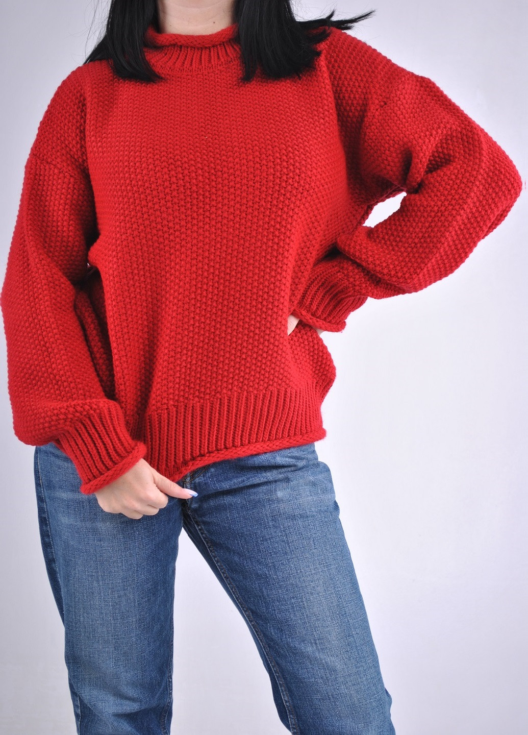 Красный зимний теплый красивый свитер Fashion Club