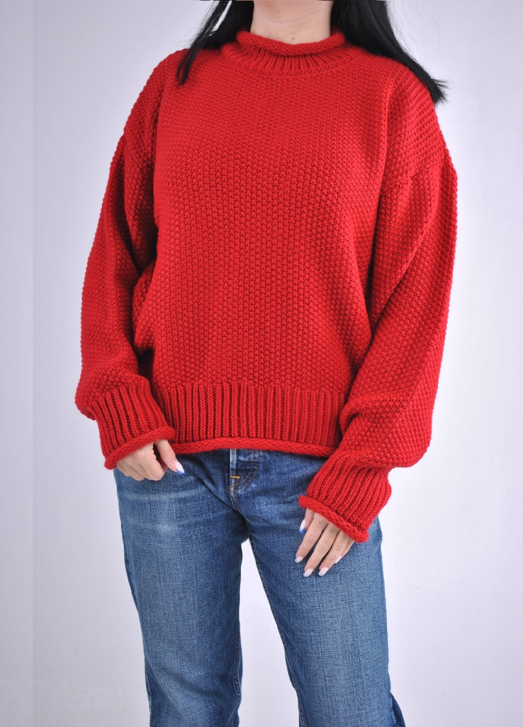 Красный зимний теплый красивый свитер Fashion Club