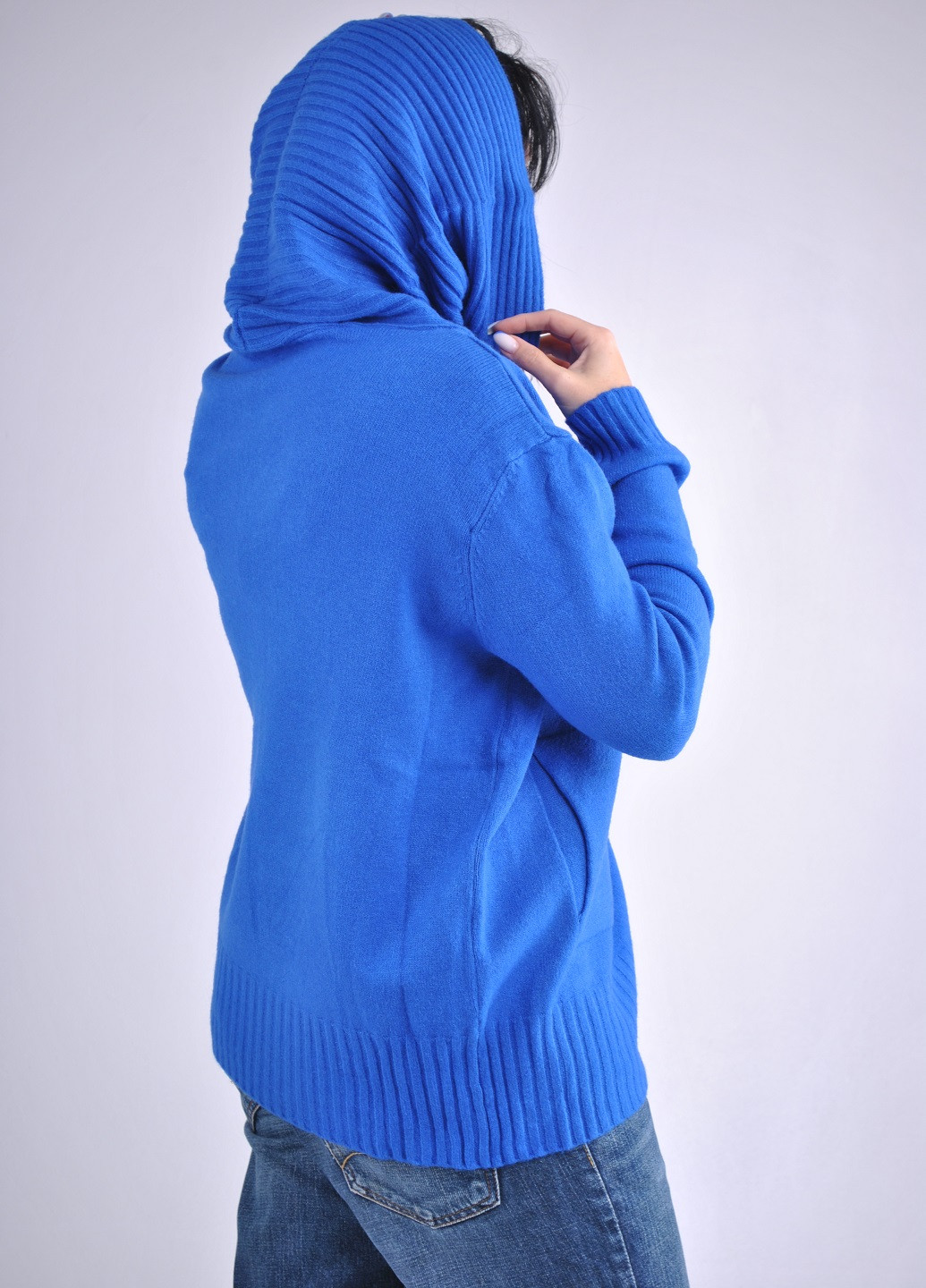 Синій демісезонний светр з хомутом Wool & Cashmere