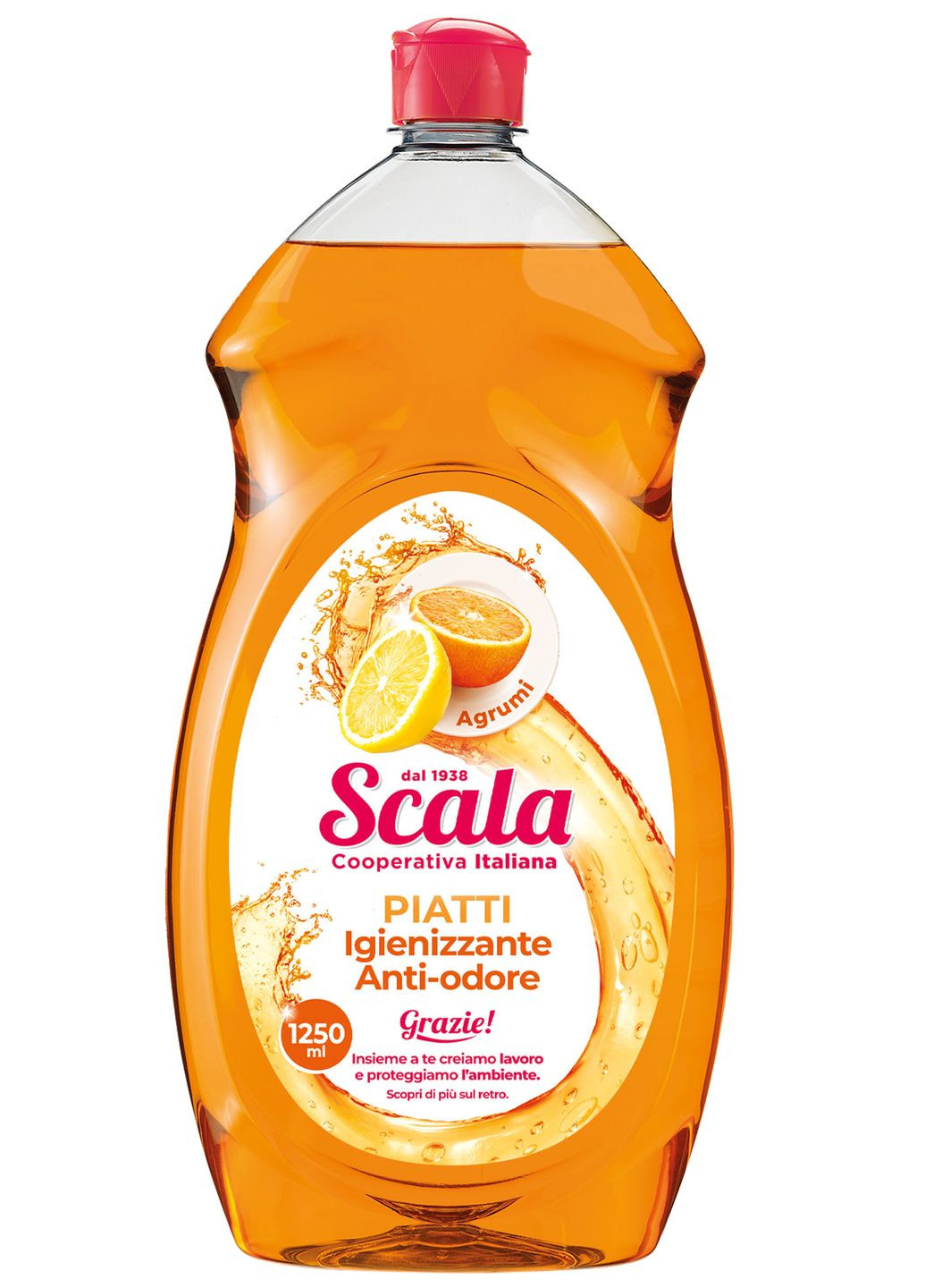 Средство для мытья посуды с ароматом цитрусовых Piatti Agrumi 1250 мл Scala (268125046)