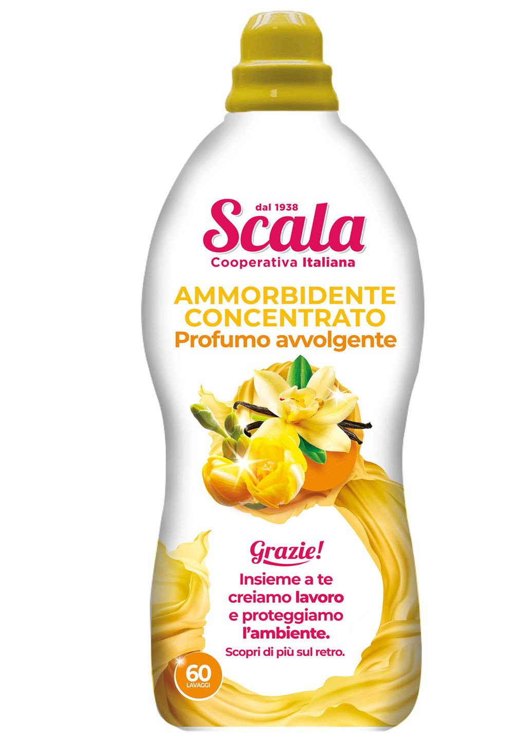 Концентрований кондиціонер-ополіскувач з ароматом ванілі та фрезії Ammorbidente Vanilla & Fresia 1500 мл Scala (268125021)