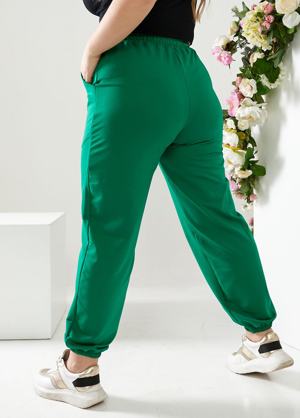 Зеленые повседневный демисезонные джоггеры брюки No Brand