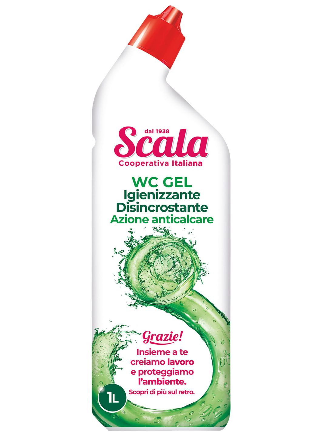 Гель для прибирання туалету з антивапняковим ефектом і ароматом хвої WC gel Disincrostante 1000 ml Scala (268125042)