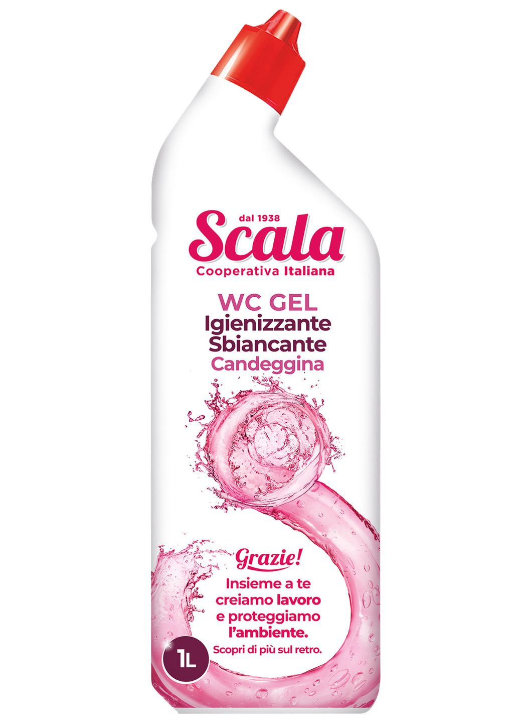 Гель для уборки туалета с отбеливателем и ароматами лайма и вербены WC gel Sbiancante 1000 ml Scala (268125026)