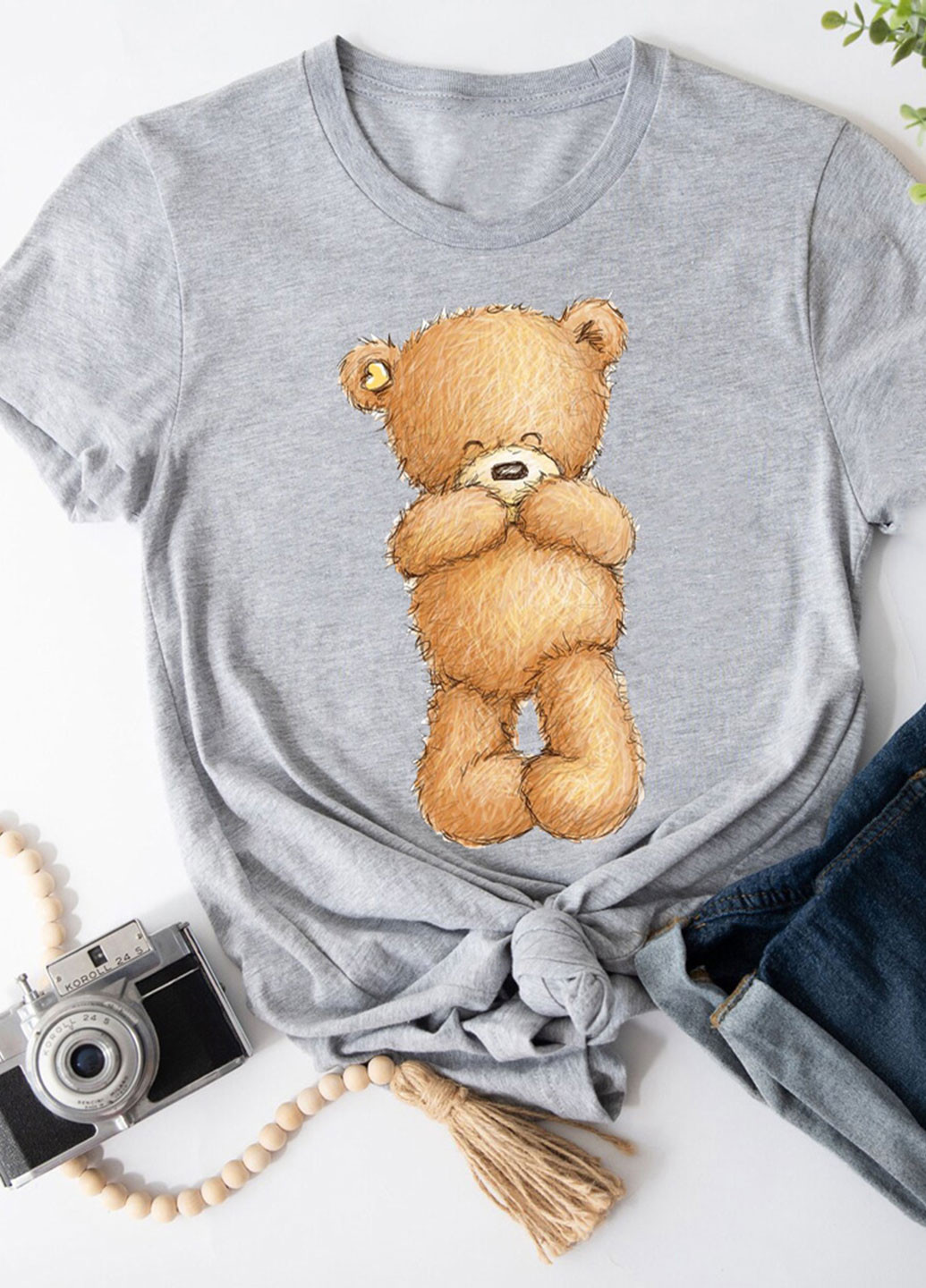 Сіра демісезон футболка жіноча сіра confused bear Zuzu