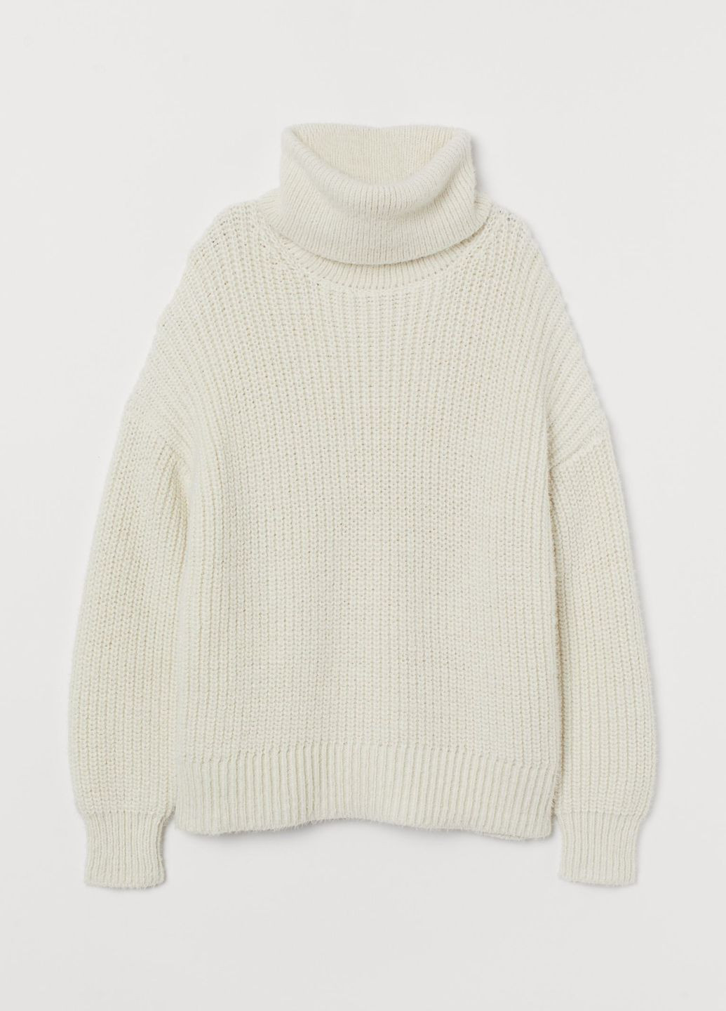 Белый зимний свитер с высоким воротом белый повседневный зима пуловер H&M