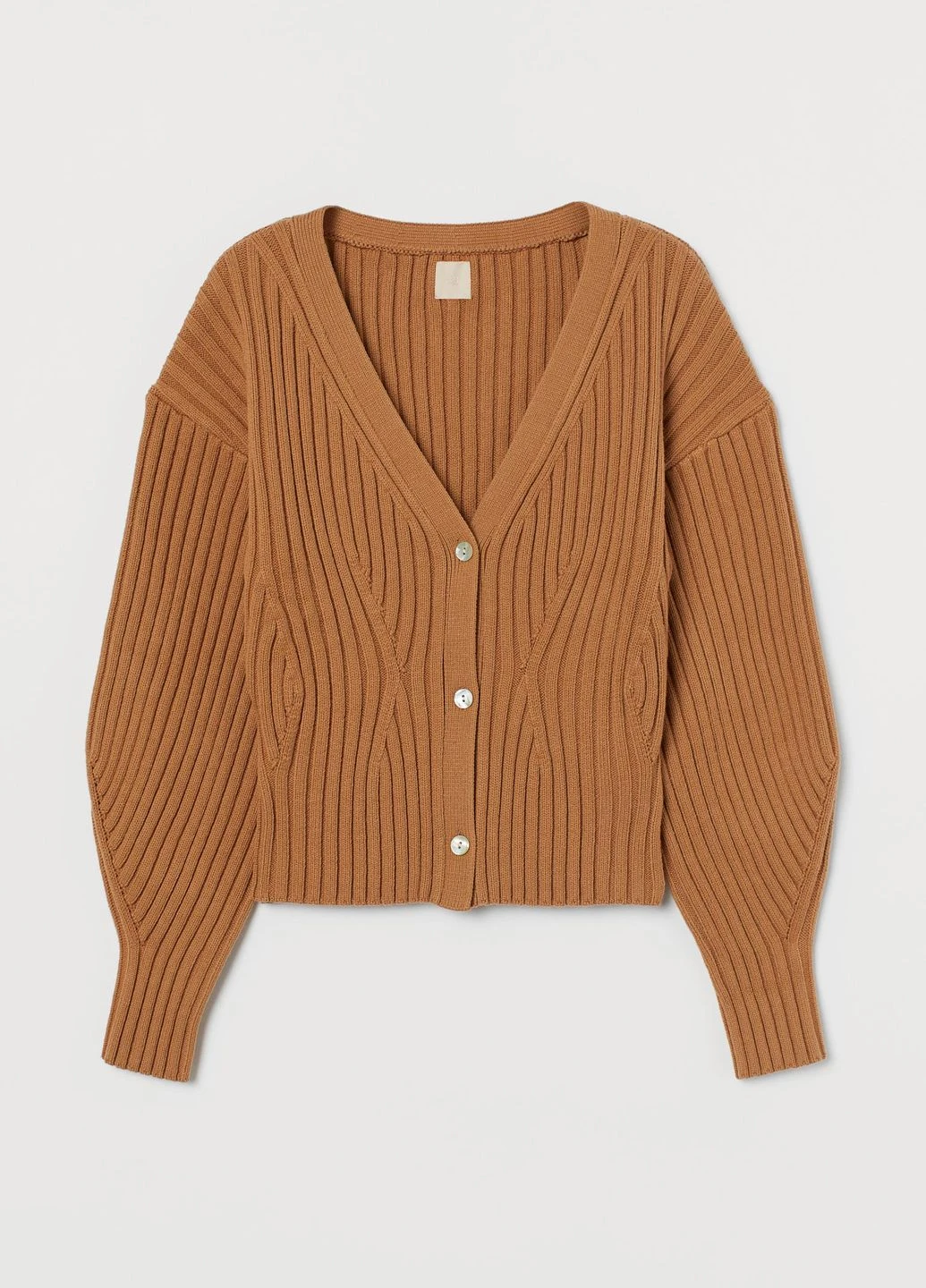 Кардиган у рубчик Темно-бежевий Повсякденний Демісезон H&M (267649513)