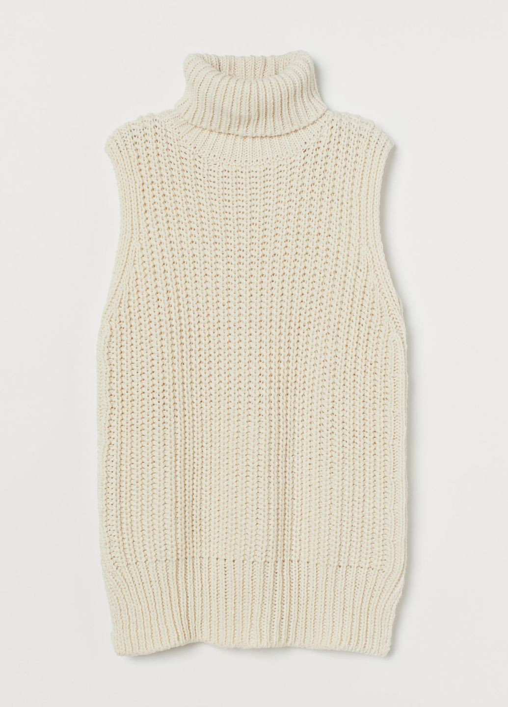 Жилет-свитер с водолазкой Молочный Повседневный Демисезон H&M (267649536)