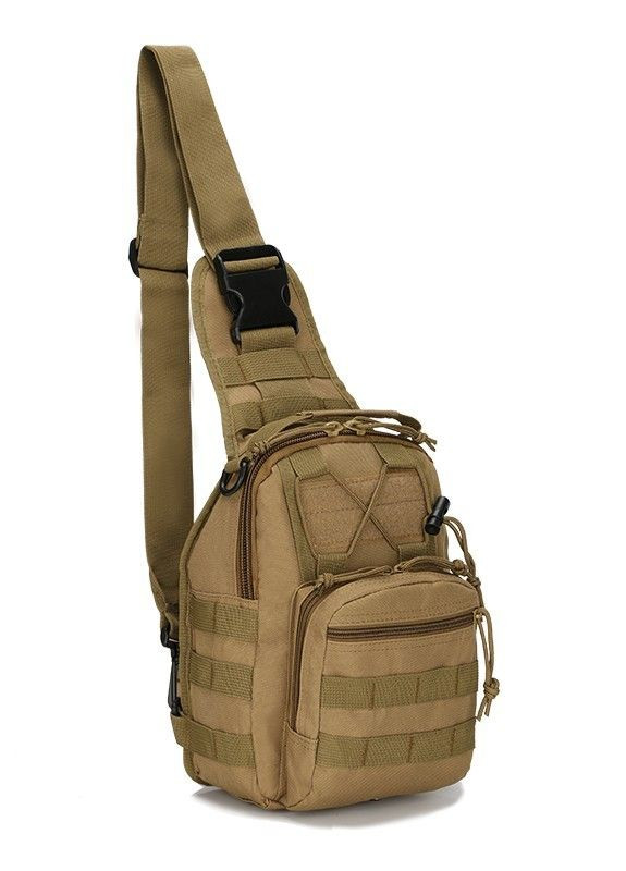 Тактичний штурмовий військовий рюкзак сумка з одного лямкою Armour Tactical М3 Oxford 600D (з системою MOLLE) 5 літрів Койот No Brand m3 (267729091)