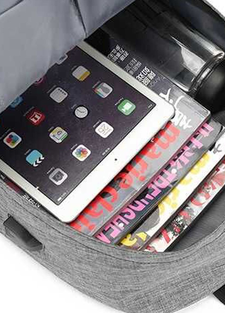 Рюкзак міський Wenjie з USB об'єм 16л. Сірий (-WENJIE-2531) No Brand jp (267729140)