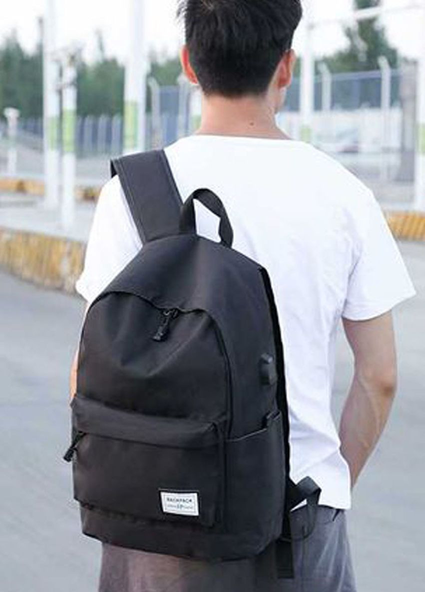 Рюкзак міський Wenjie з USB об'єм 16л. Чорний (-WENJIE-2530) No Brand jp (267729138)
