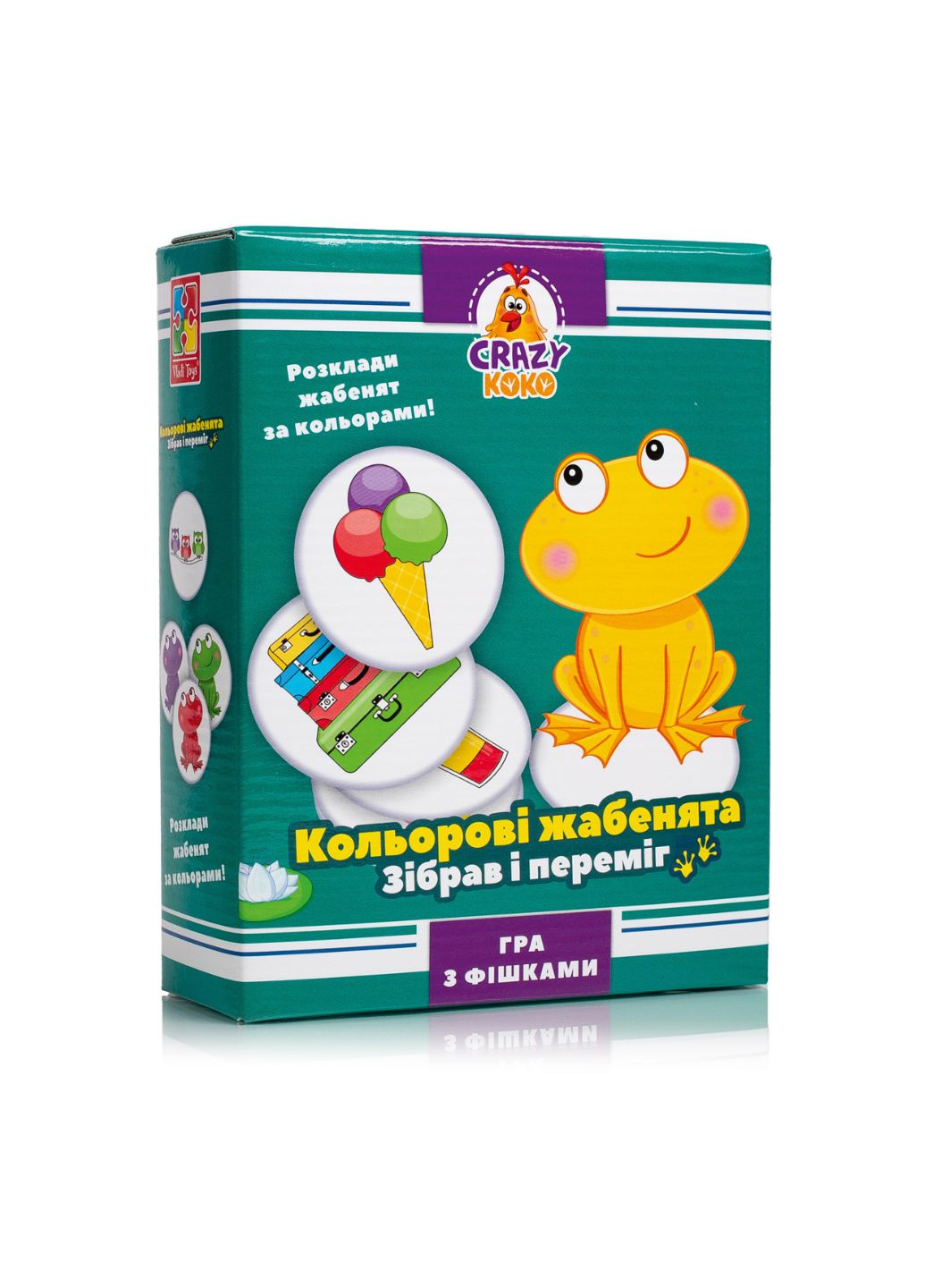 Игра настольная развлекательная Crazy Koko "Цветные лягушонки" VT8025-06 (укр) Vladi toys _ (267966197)