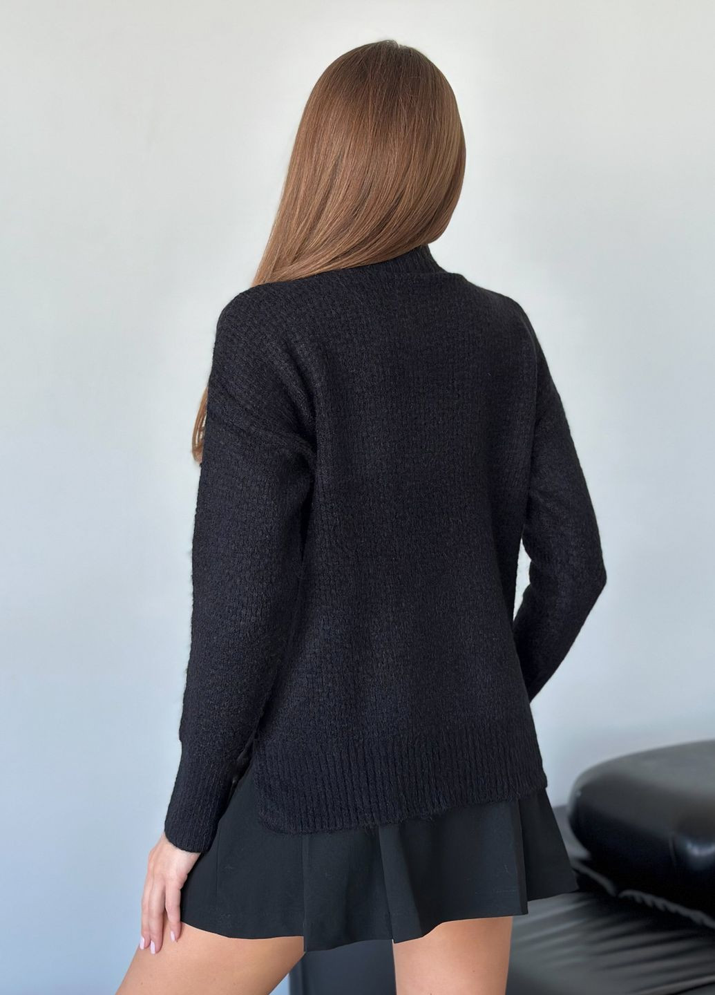 Черный зимний свитера ISSA PLUS WN20-562