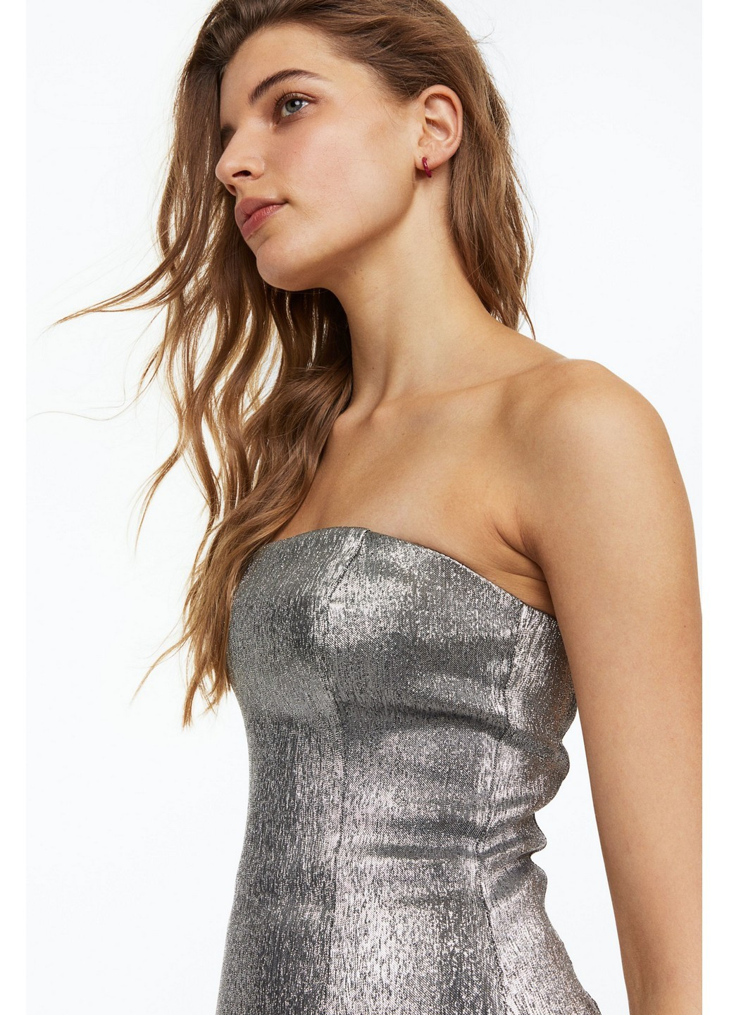 Срібна кежуал сукня H&M однотонна