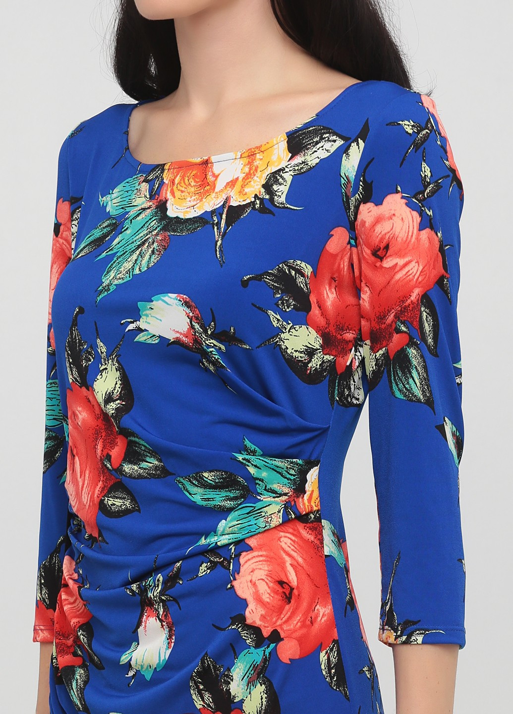 Синее кэжуал платье Gina Bacconi с цветочным принтом