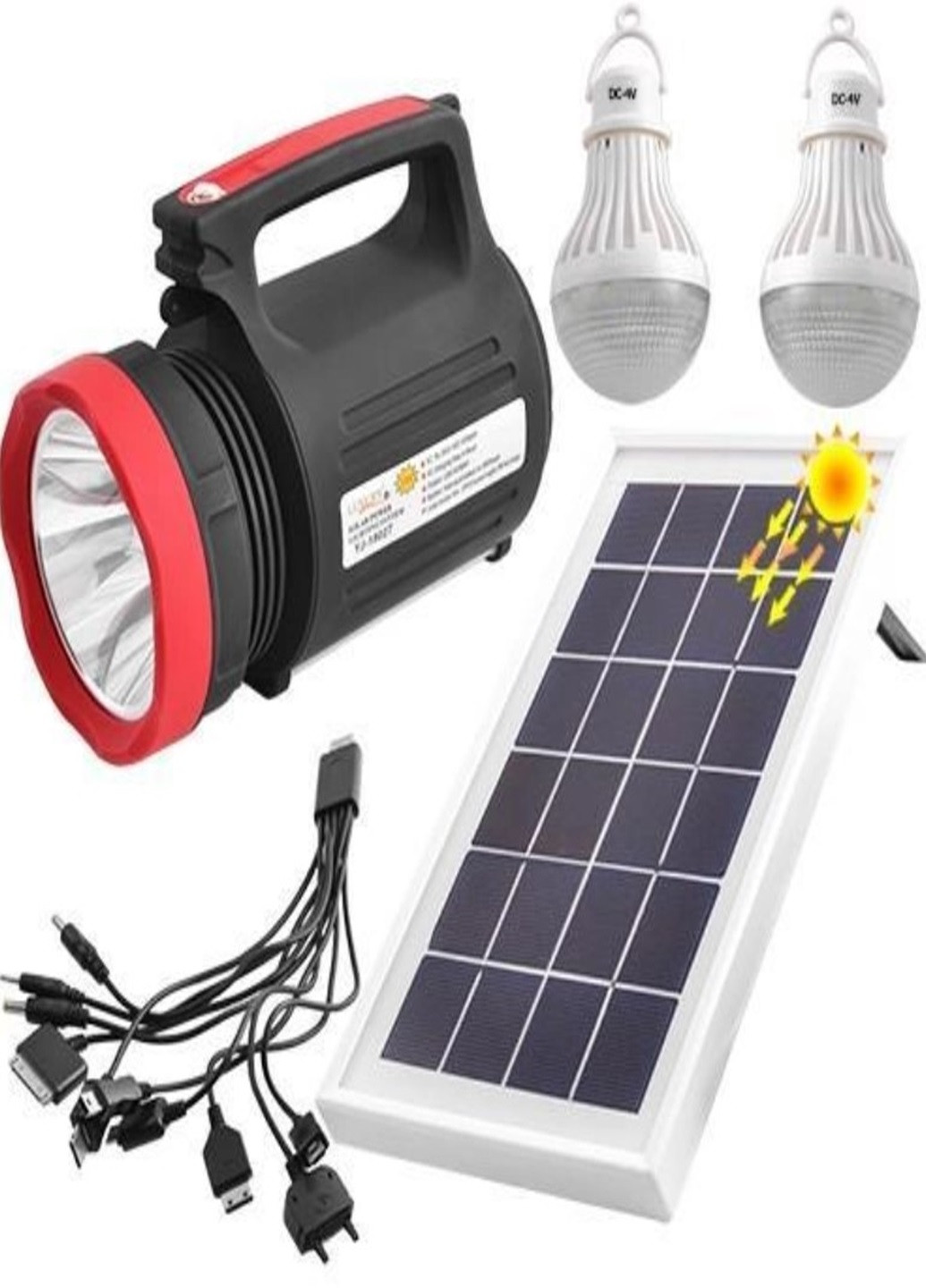 Ліхтар переносний 1902 T, 5W + 22SMD, 2 лампи 3W, сонячна батарея, ЗП 220V, вбудований акумулятор, power bank Yajia (268221568)