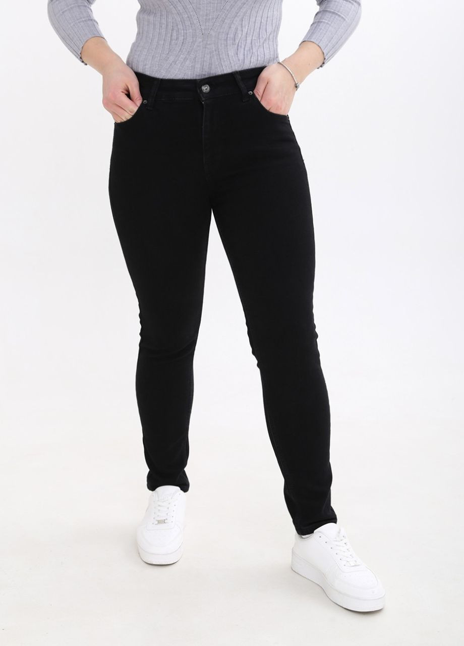 Джинсы женские черные утепленные на флисе узкие Americano RITT - (267749580)