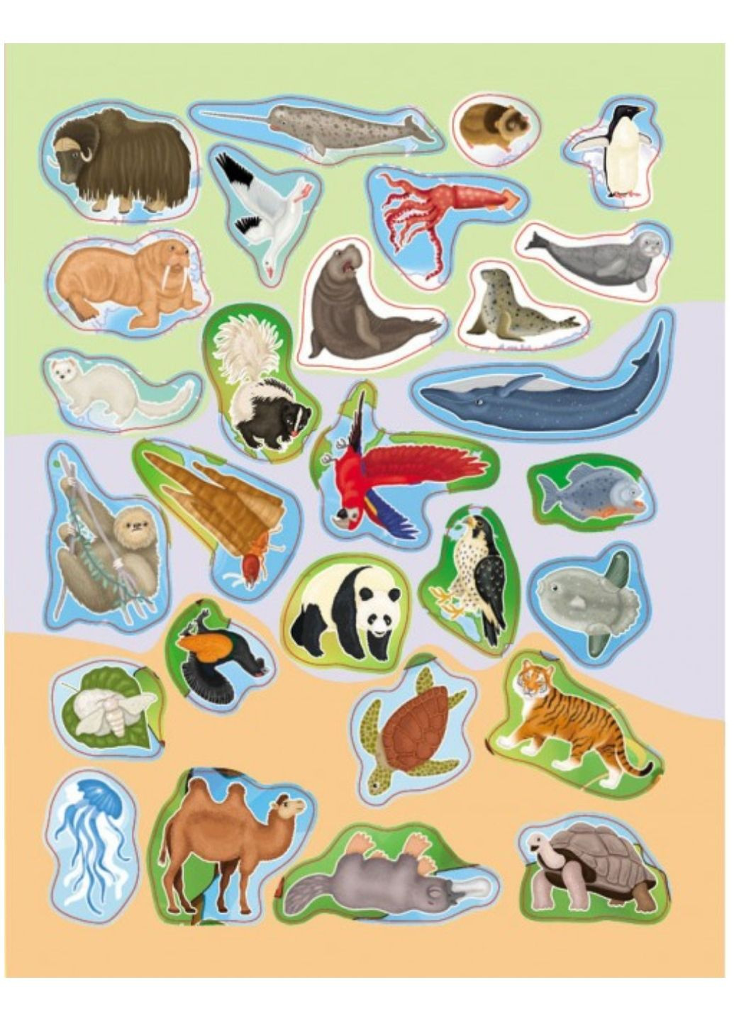Атлас тварин. Великий альбом із 120 наліпками тварин усіх частин світу та океанів Землі Пегас (267816383)