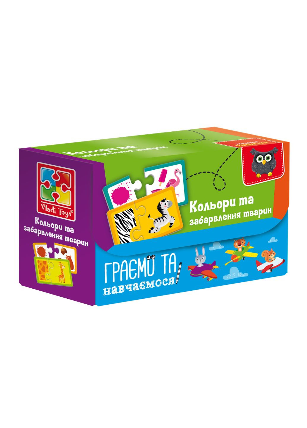 Пазлы Найди пару. Цвет и окраска животных"VT5003-02 (укр) Vladi toys (267966232)