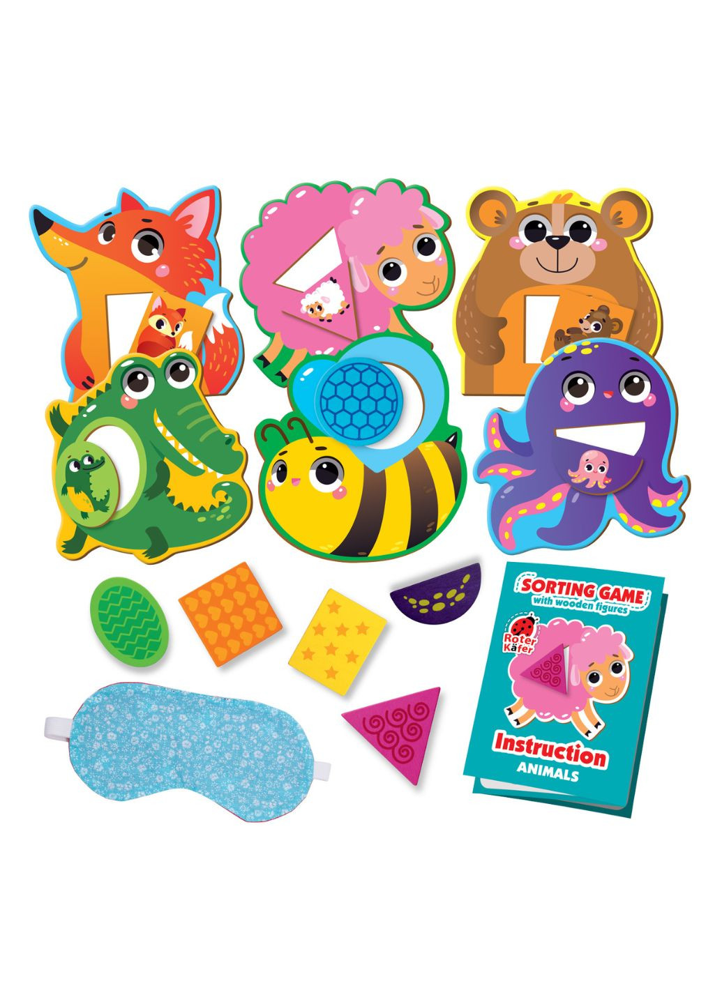 Гра-сортер з дерев'яними фігурами Звірята RW4204 Roter Kafer (267966260)