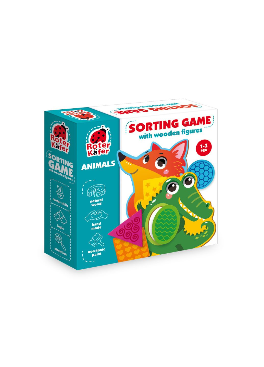Гра-сортер з дерев'яними фігурами Звірята RW4204 Roter Kafer (267966260)