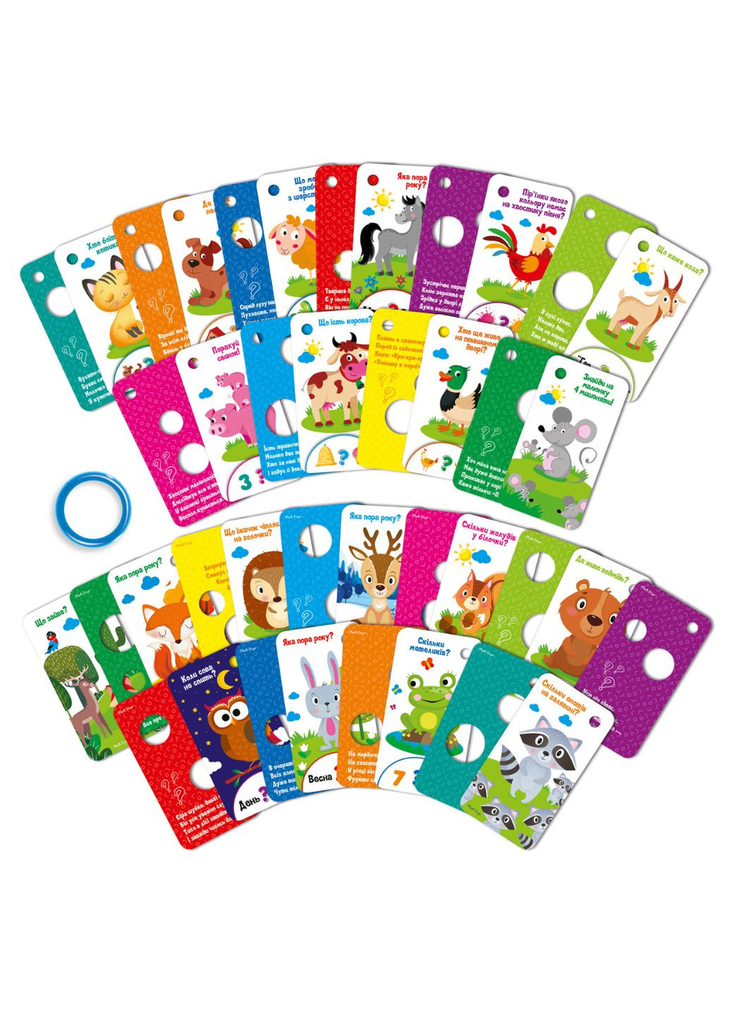Гра розвиваюча навчальна картки на кільці "Відгадайки". Тварини лісу та ферми VT5000-13 (укр) Vladi toys (267966236)