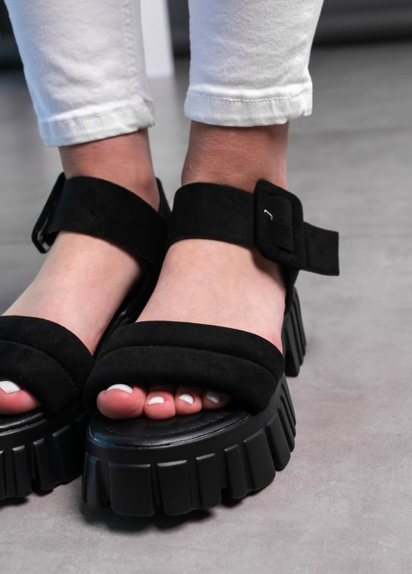 женские сандалии fern 3620 37 размер 24 см черные Fashion